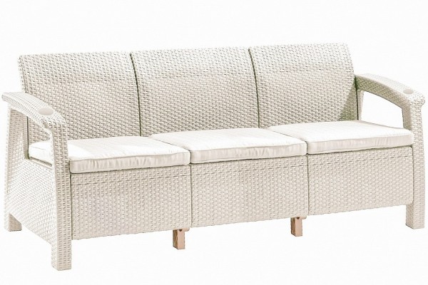 Трёхместный диван  Yalta Sofa 3 Seat белый купить в Рыбинске