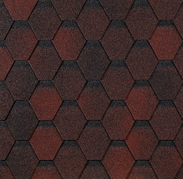 Гибкая черепица EURASIA Docke, Коллекция ШЕСТИГРАННИК Красный купить в Рыбинске