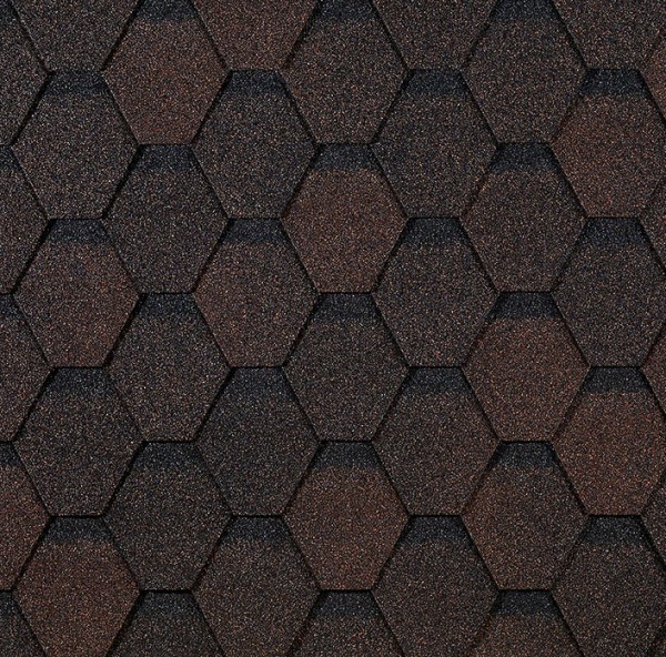 Гибкая черепица EURASIA Docke, Коллекция ШЕСТИГРАННИК Коричневый купить в Рыбинске