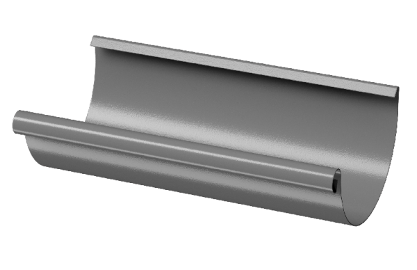 Желоб полукруглый D125 3 м Döcke STAL PREMIUM Графит, (RAL 7024) купить в Рыбинске