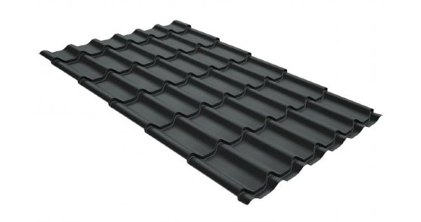 Металлочерепица классик GL 0,5 GreenCoat Pural Matt RR 23 темно-серый (RAL 7024 мокрый асфальт) купить в Рыбинске