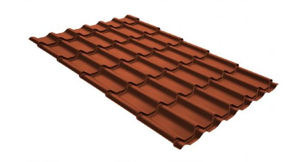 Металлочерепица классик GL 0,5 GreenCoat Pural RR 750 кирпично-красный (RAL 8004 терракота) купить в Рыбинске