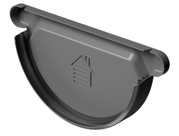 Заглушка желоба D125 Döcke STAL PREMIUM Графит, (RAL 7024) купить в Рыбинске