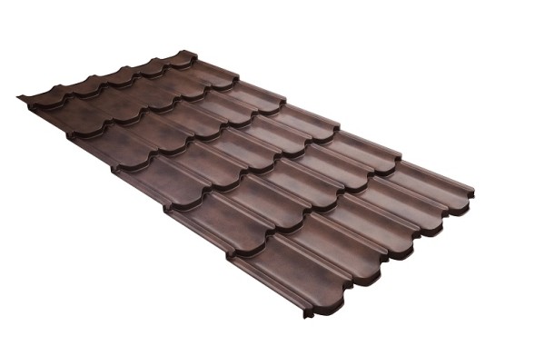 Металлочерепица квинта плюс с  3D резом 0,45 Safari Twincolor Brown купить в Рыбинске