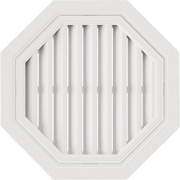 Восьмиугольная фронтонная вентиляционная решётка, Белая купить в Рыбинске