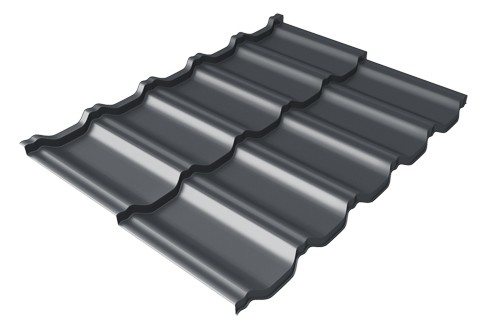 Металлочерепица модульная Квинта Uno Grand Line c 3D резом 0,5 Rooftop Matte RAL 7024 мокрый асфальт купить в Рыбинске