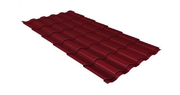 Металлочерепица кредо 0,5 Satin RAL 3005 красное вино купить в Рыбинске