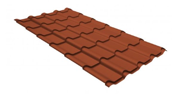 Металлочерепица камея GL 0,5 GreenCoat Pural RR 750 кирпично-красный (RAL 8004 терракота) купить в Рыбинске