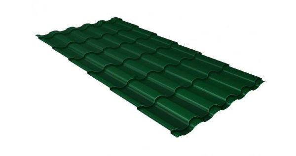 Металлочерепица кредо 0,5 Satin RAL 6005 зеленый мох купить в Рыбинске