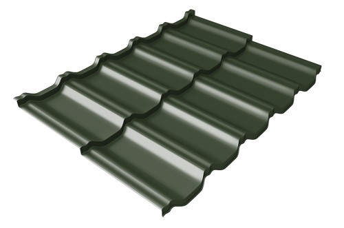 Металлочерепица модульная Квинта Uno Grand Line c 3D резом 0,5 GreenСoat Pural RR 11 темно-зеленый (RAL 6020 хромовая зелень) купить в Рыбинске