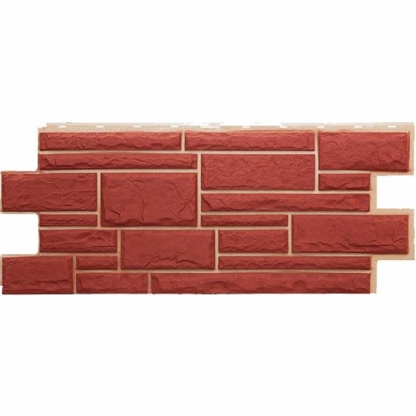 Фасадная панель Техоснастка, Камень Дикий, Красный купить в Рыбинске