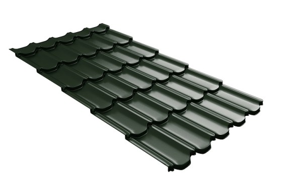 Металлочерепица квинта плюс с 3D резом 0,5 GreenСoat Pural RR 11 темно-зеленый (RAL 6020 хромовая зелень) купить в Рыбинске