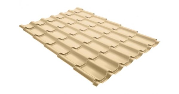 Металлочерепица модерн 0,45 PE RAL 1014 слоновая кость купить в Рыбинске