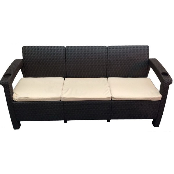 Трёхместный диван  Yalta Sofa 3 Seat венге купить в Рыбинске