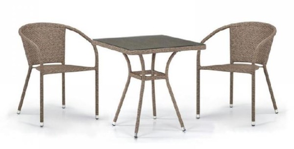 Комплект плетеной мебели AFINA из иск. ротанга T282BNT/Y137C-W56 Light Brown 2Pcs купить в Рыбинске