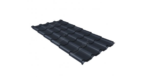 Металлочерепица камея 0,5 Satin RAL 7024 мокрый асфальт купить в Рыбинске
