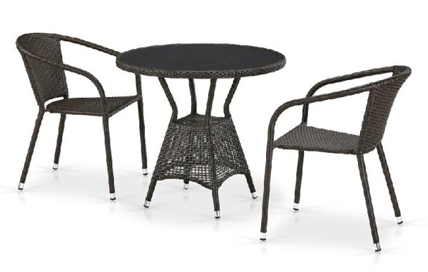 Комплект плетеной мебели AFINA из иск. ротанга T707ANS/Y137C-W53 Brown 2Pcs купить в Рыбинске