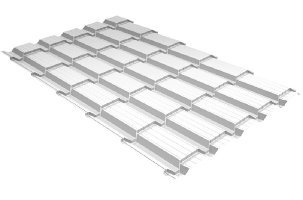 Металлочерепица GL квадро профи 0,5 Satin RAL 9003 сигнальный белый купить в Рыбинске