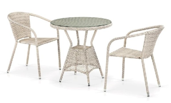 Комплект плетеной мебели AFINA из иск. ротанга T705ANT/Y137C-W85 Latte 2Pcs купить в Рыбинске