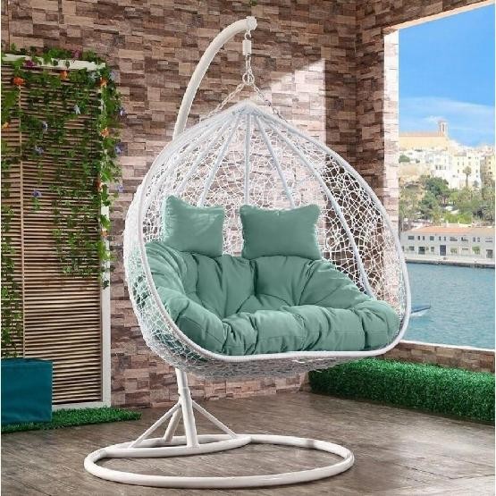 Кресло Подвесное из искусственного ротанга AFM-109A White/Green купить в Рыбинске