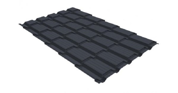 Металлочерепица GL квадро профи 0,5 GreenCoat Pural RR 23 темно-серый (RAL 7024) мокрый асфальт купить в Рыбинске