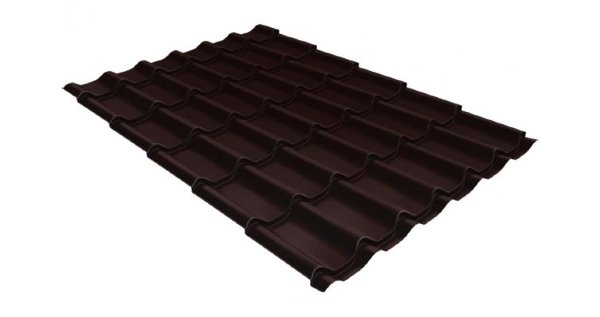Металлочерепица классик GL 0,5 Velur20 RAL 8017 шоколад купить в Рыбинске