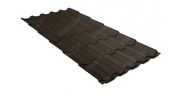 Металлочерепица квинта плюс 0,5 GreenCoat Pural Matt RR 32 темно-коричневый (RAL 8019 серо-коричневый) купить в Рыбинске
