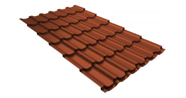 Металлочерепица квинта плюс 0,5 GreenCoat Pural RR 750 кирпично-красный (RAL 8004 терракота) купить в Рыбинске